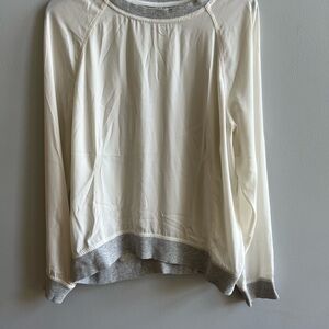 Lou & Grey Cream and Gray sheer Sweatshirt size medium